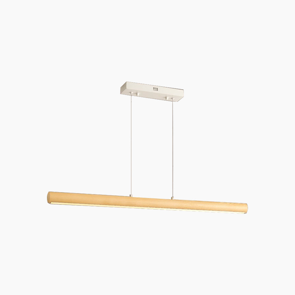 Pendant Light Modern Linear LED Dimmable, Wood & Iron