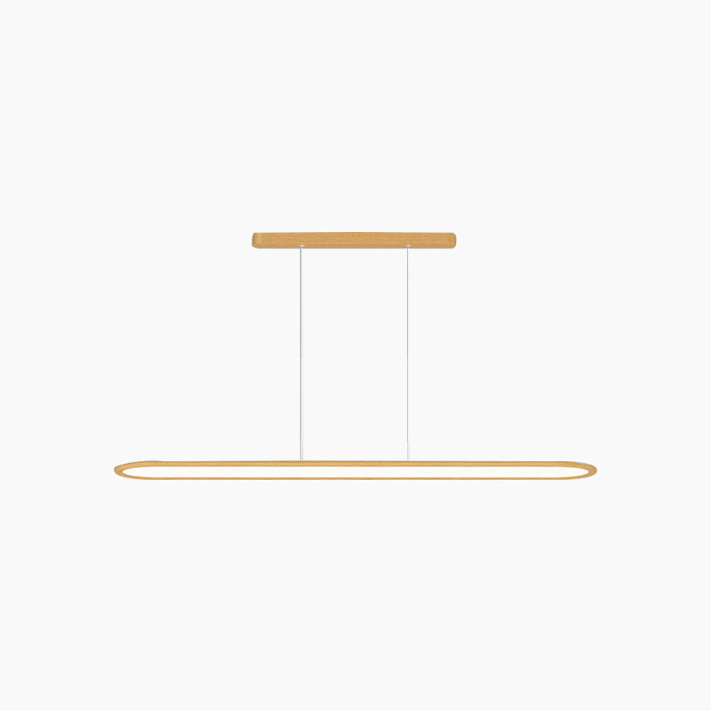 Pendant Light Modern Rounded Rectangle Linear LED Dimmable, Log Color