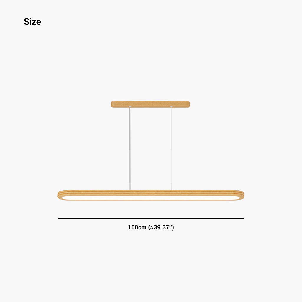 Pendant Light Modern Rounded Rectangle Linear LED Dimmable, Log Color
