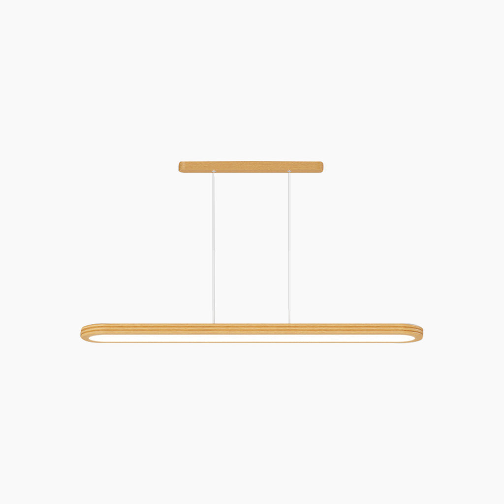 Pendant Light Modern Rounded Rectangle Linear LED Dimmable, Log Color