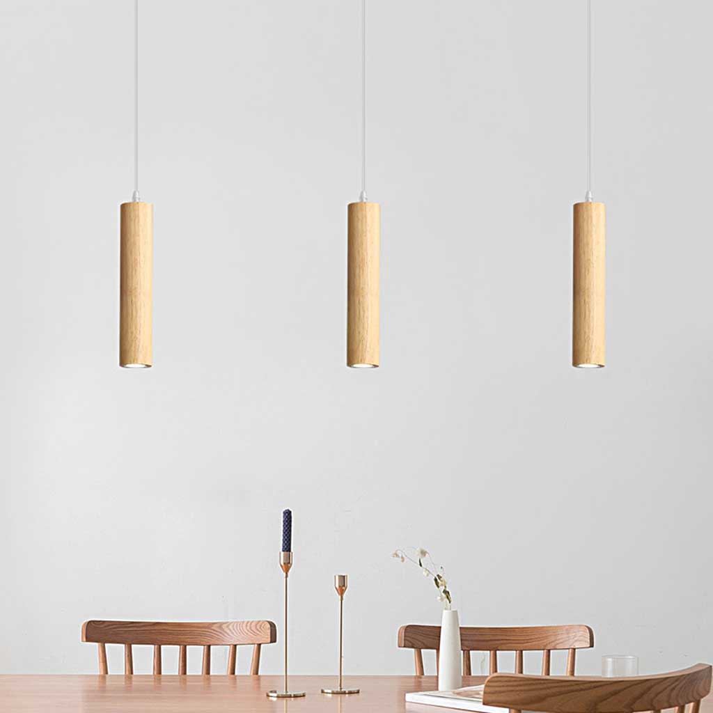 Pendant Light Spotlight Wood Cylinder