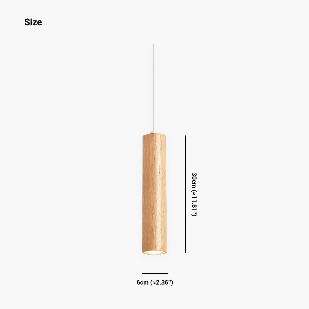 Pendant Light Spotlight Wood Cylinder