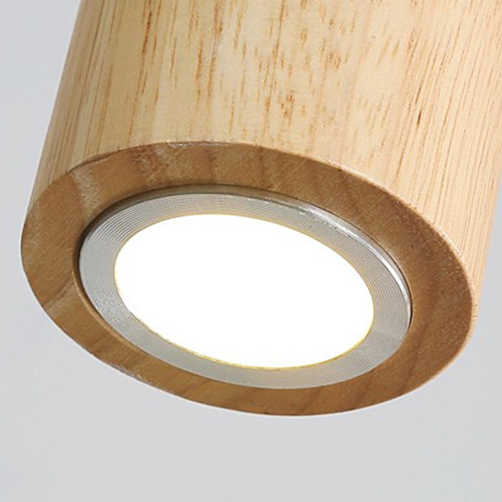 Pendant Light Spotlight Wood Cylinder
