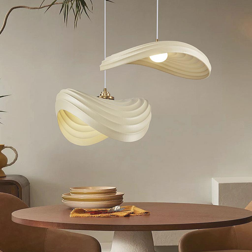 Pendant Light Unique Wabi-Sabi Cream Colored, Resin