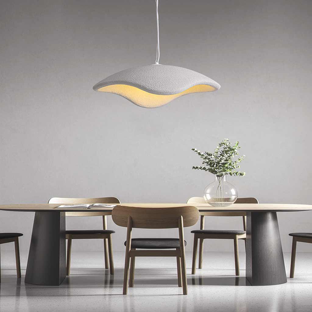 Pendant Light Unique Japanese Wabi-Sabi Cement, White