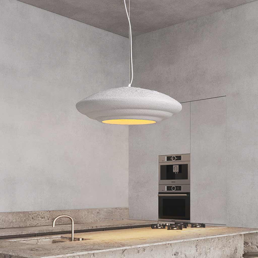 Pendant Light Unique Japanese Wabi-Sabi Cement, White