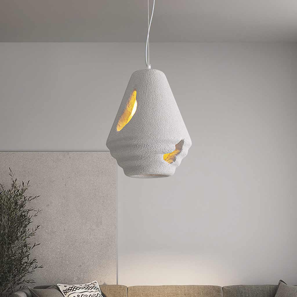 Pendant Light Unique Japanese Wabi-Sabi Cement, White