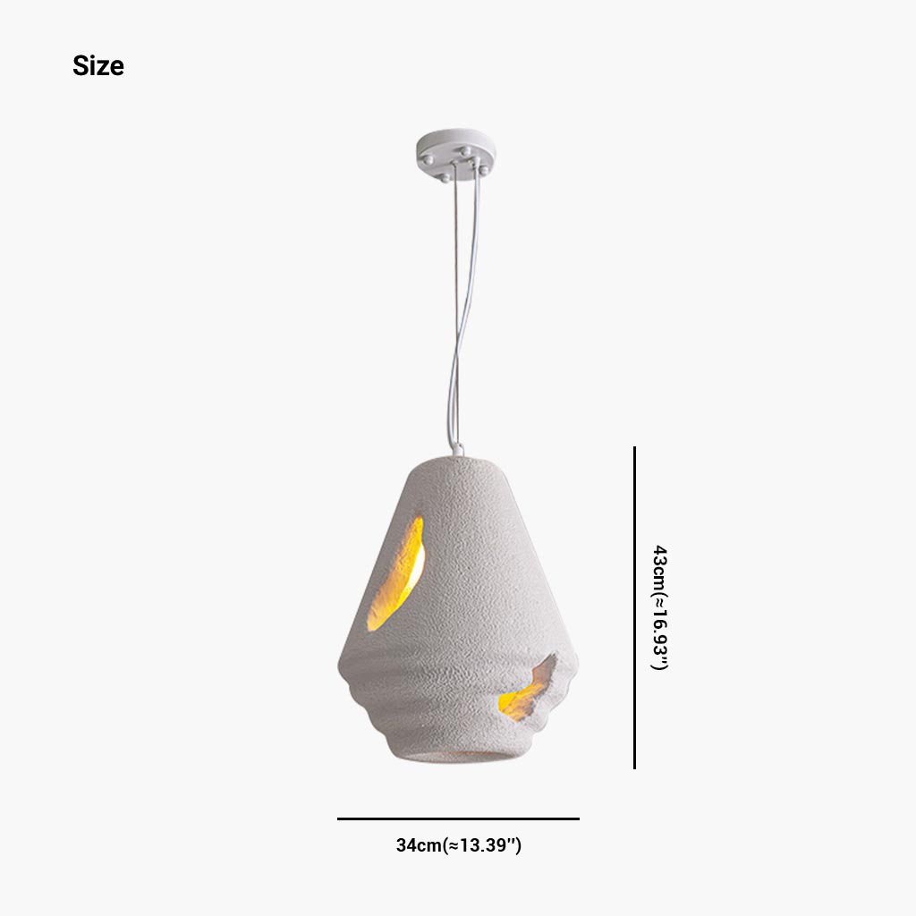 Pendant Light Unique Japanese Wabi-Sabi Cement, White