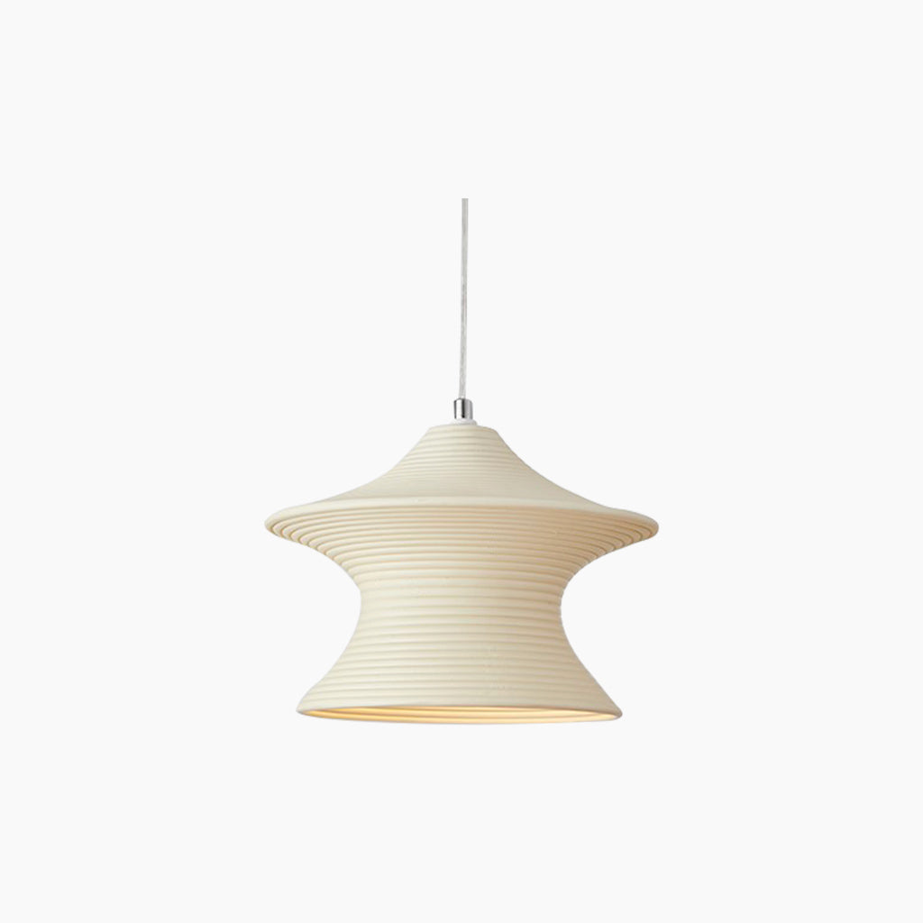 Pendant Light Minimalist Wabi-Sabi Gyro Resin, White/Beige