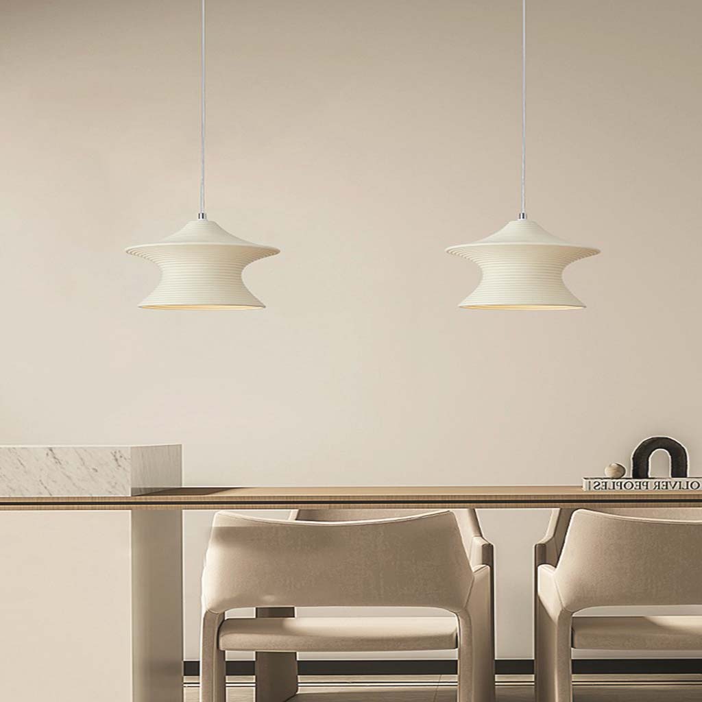 Pendant Light Minimalist Wabi-Sabi Gyro Resin, White/Beige
