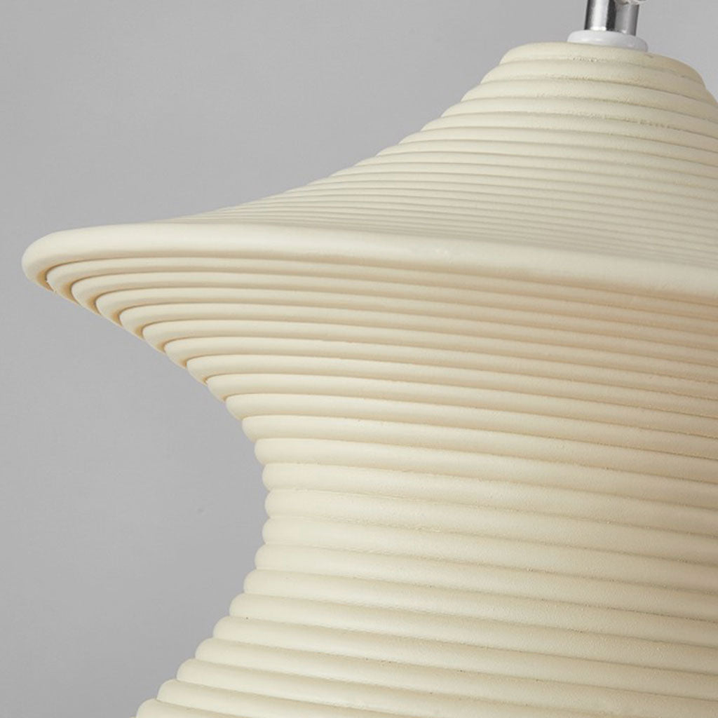 Pendant Light Minimalist Wabi-Sabi Gyro Resin, White/Beige