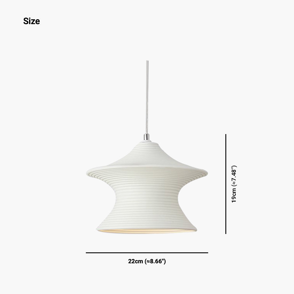 Pendant Light Minimalist Wabi-Sabi Gyro Resin, White/Beige