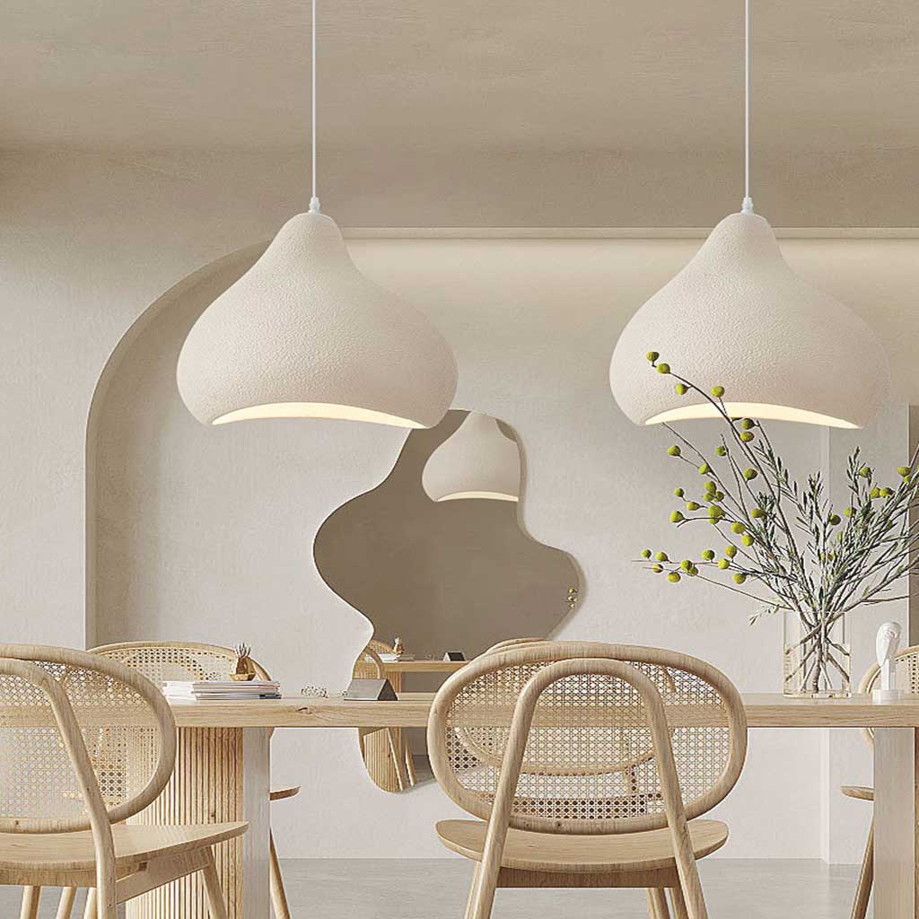 Pendant Light Japanese Wabi-Sabi Irregular Shape, White / Beige