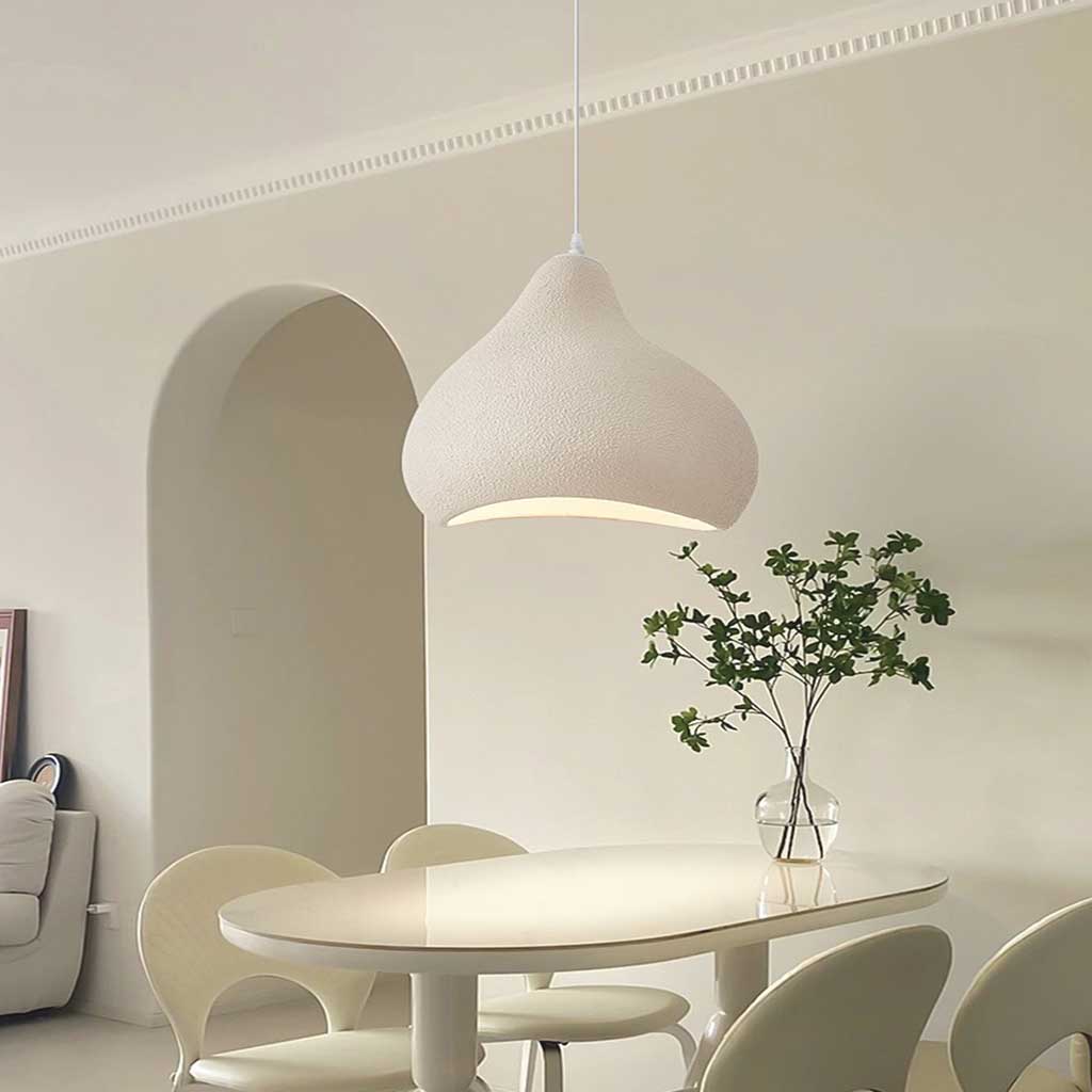 Pendant Light Japanese Wabi-Sabi Irregular Shape, White / Beige