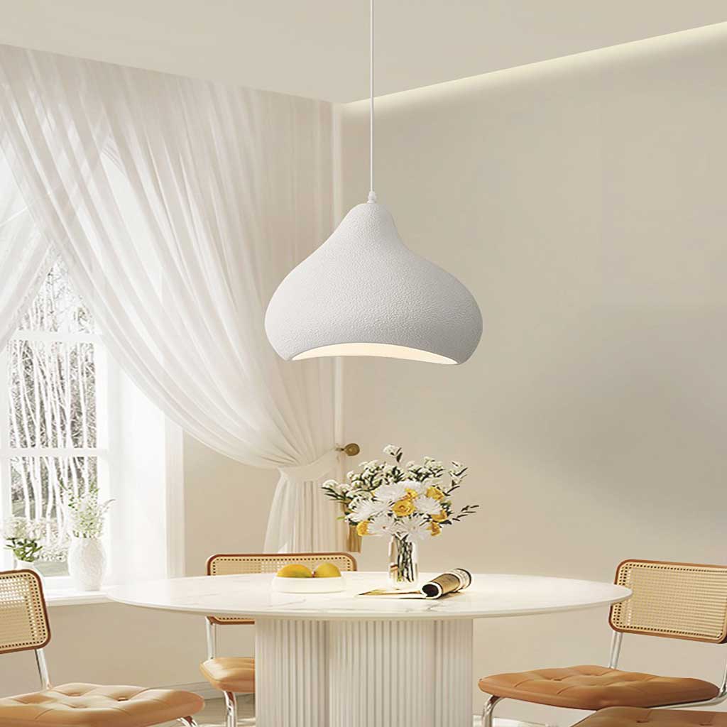 Pendant Light Japanese Wabi-Sabi Irregular Shape, White / Beige
