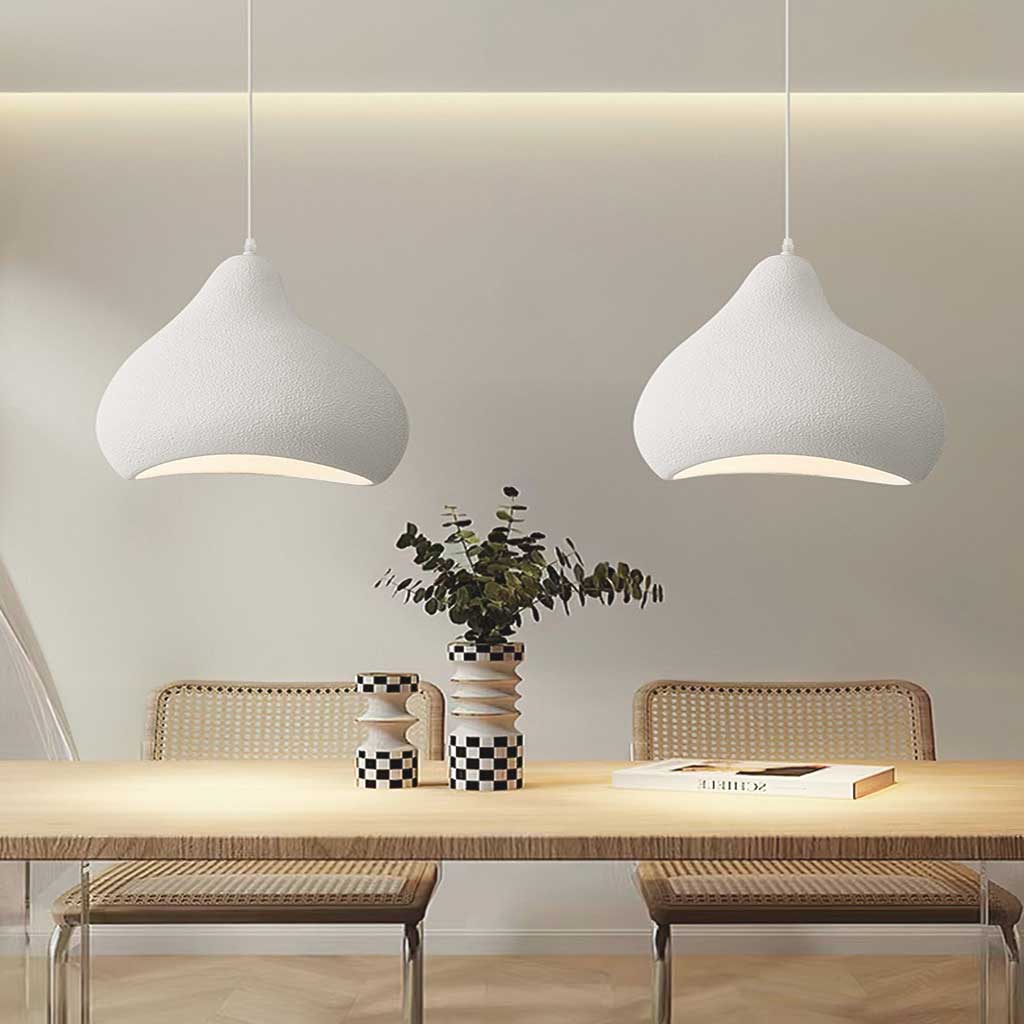 Pendant Light Japanese Wabi-Sabi Irregular Shape, White / Beige