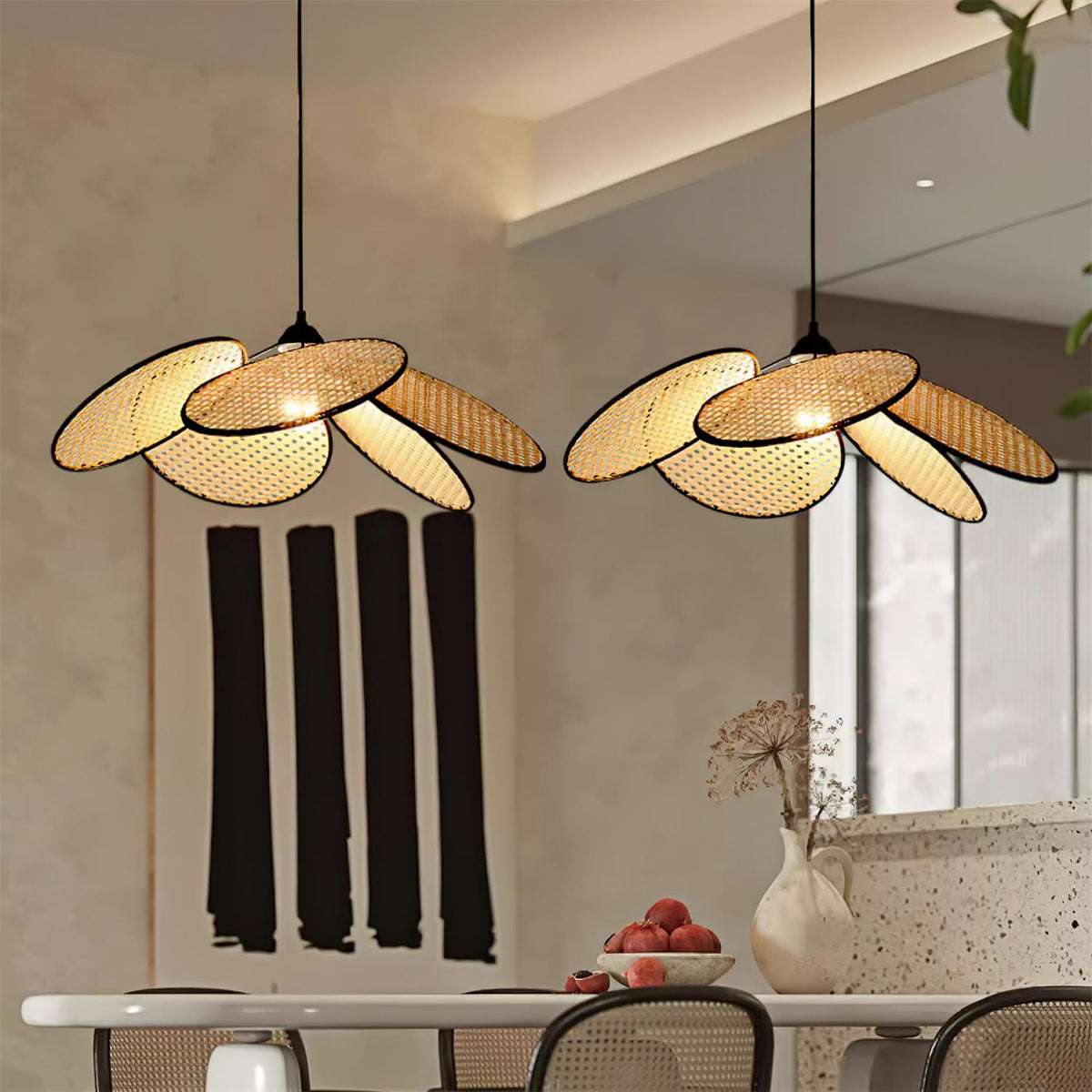 Petals Rattan Pendant Light