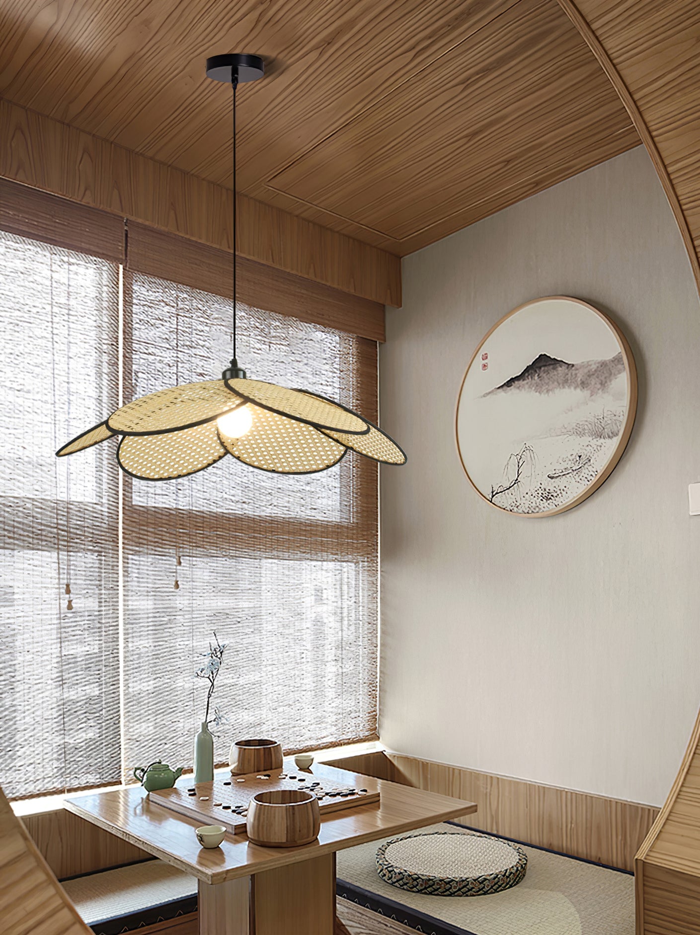 Petals Rattan Pendant Light