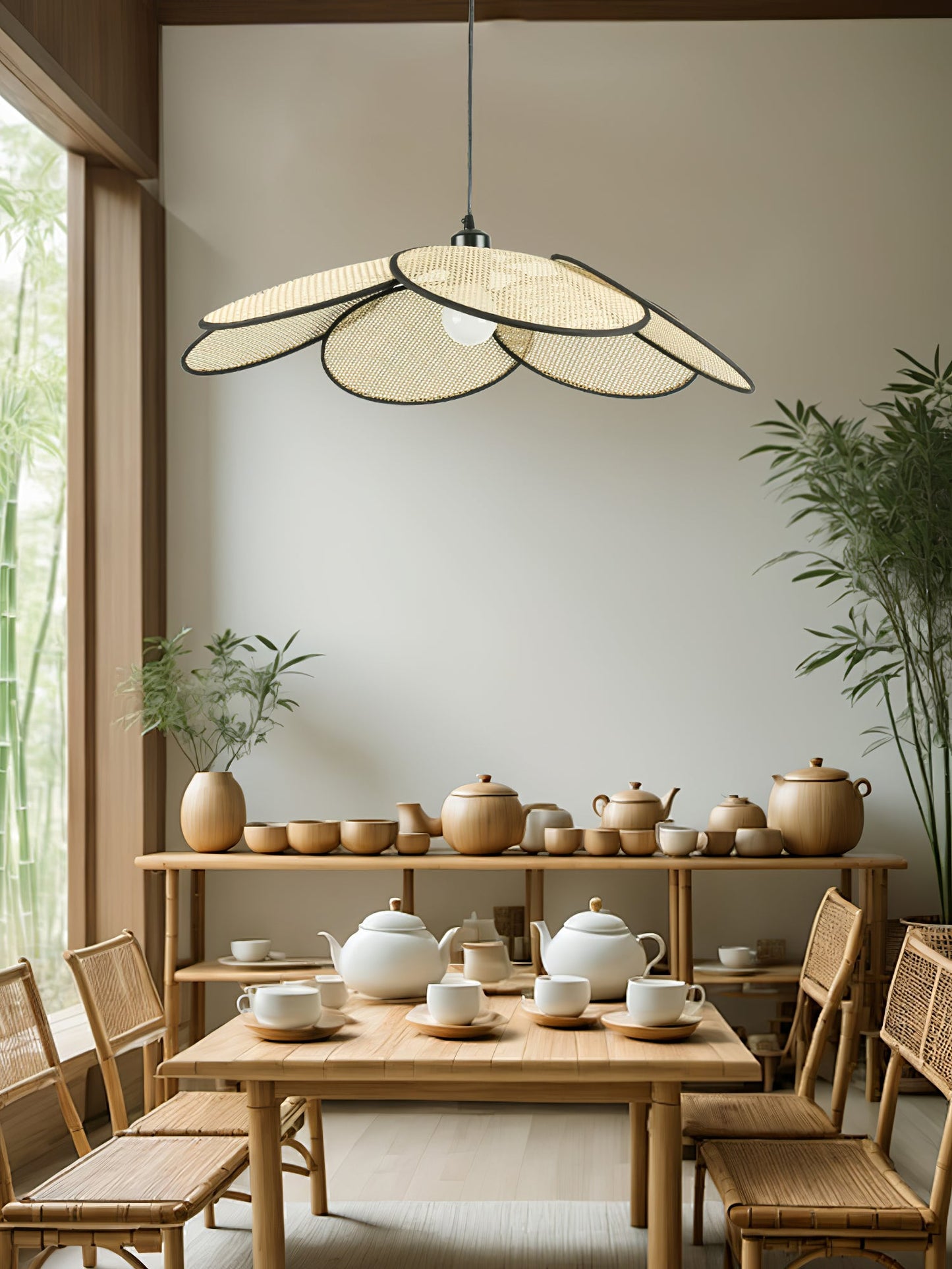 Petals Rattan Pendant Light