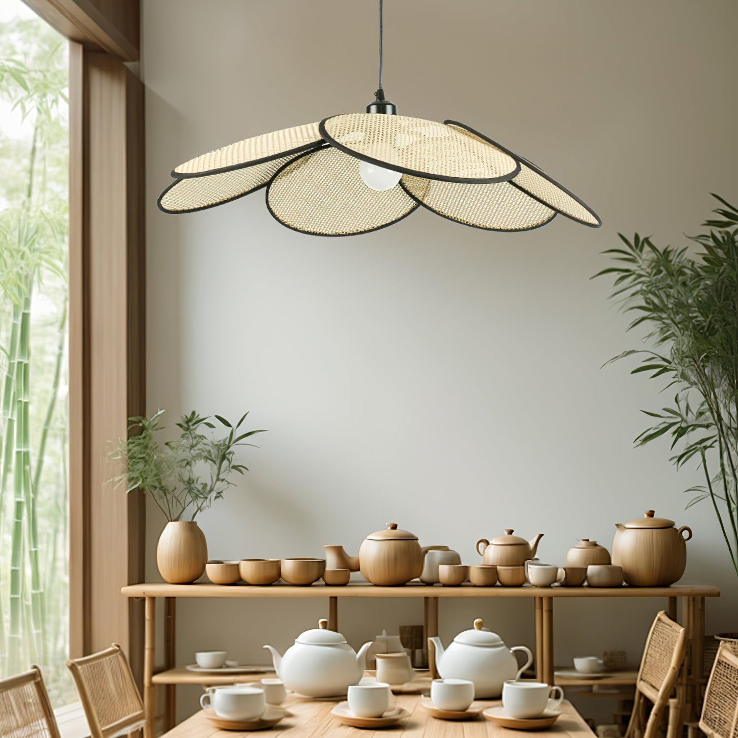 Petals Rattan Pendant Light