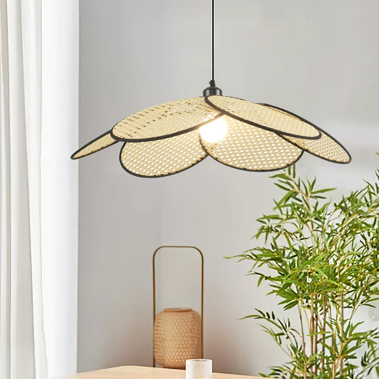 Petals Rattan Pendant Light