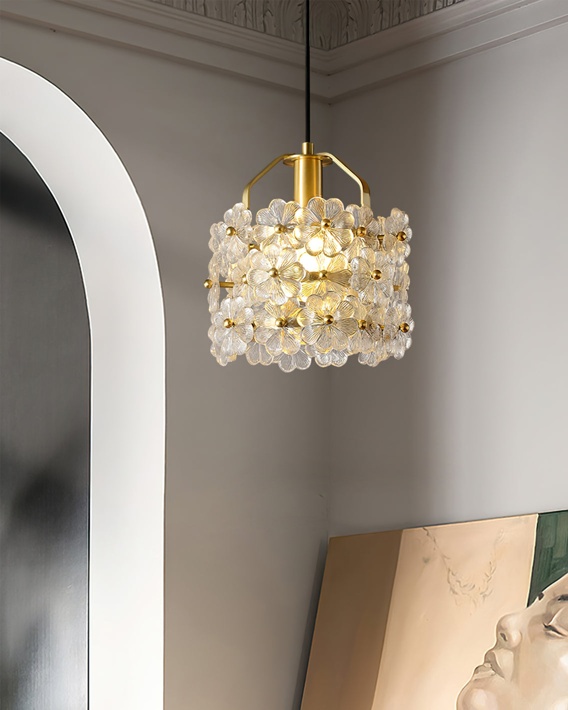 Petit Floral Glass Pendant Lamp