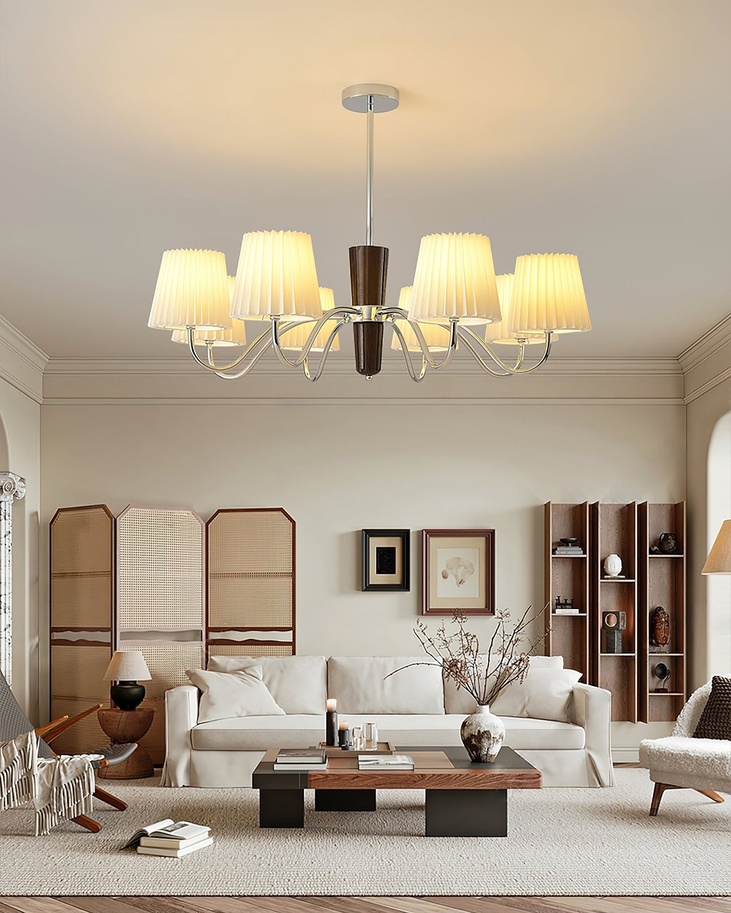 Plisse Chandelier Elegant Lighting Fixture