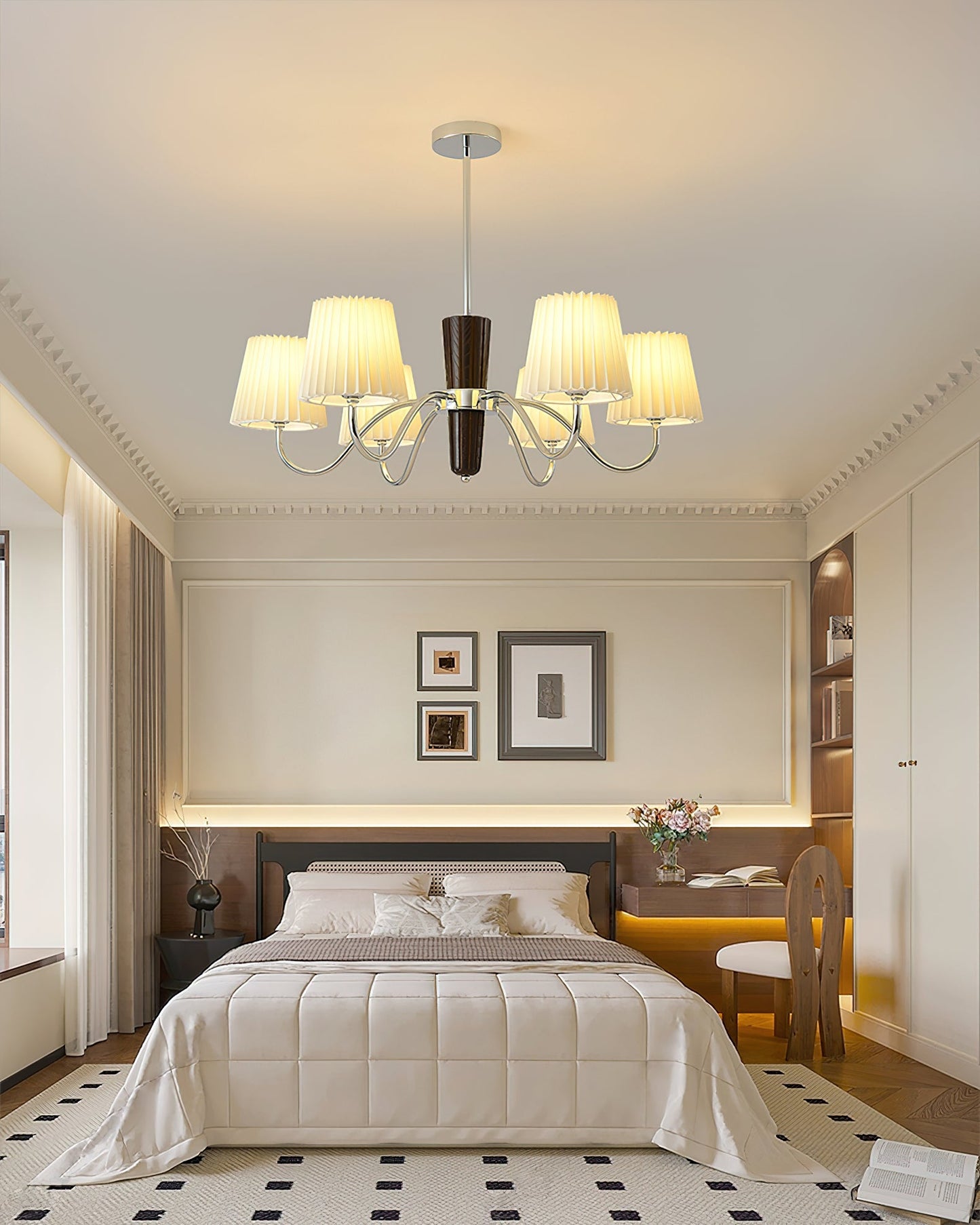 Plisse Chandelier Elegant Lighting Fixture