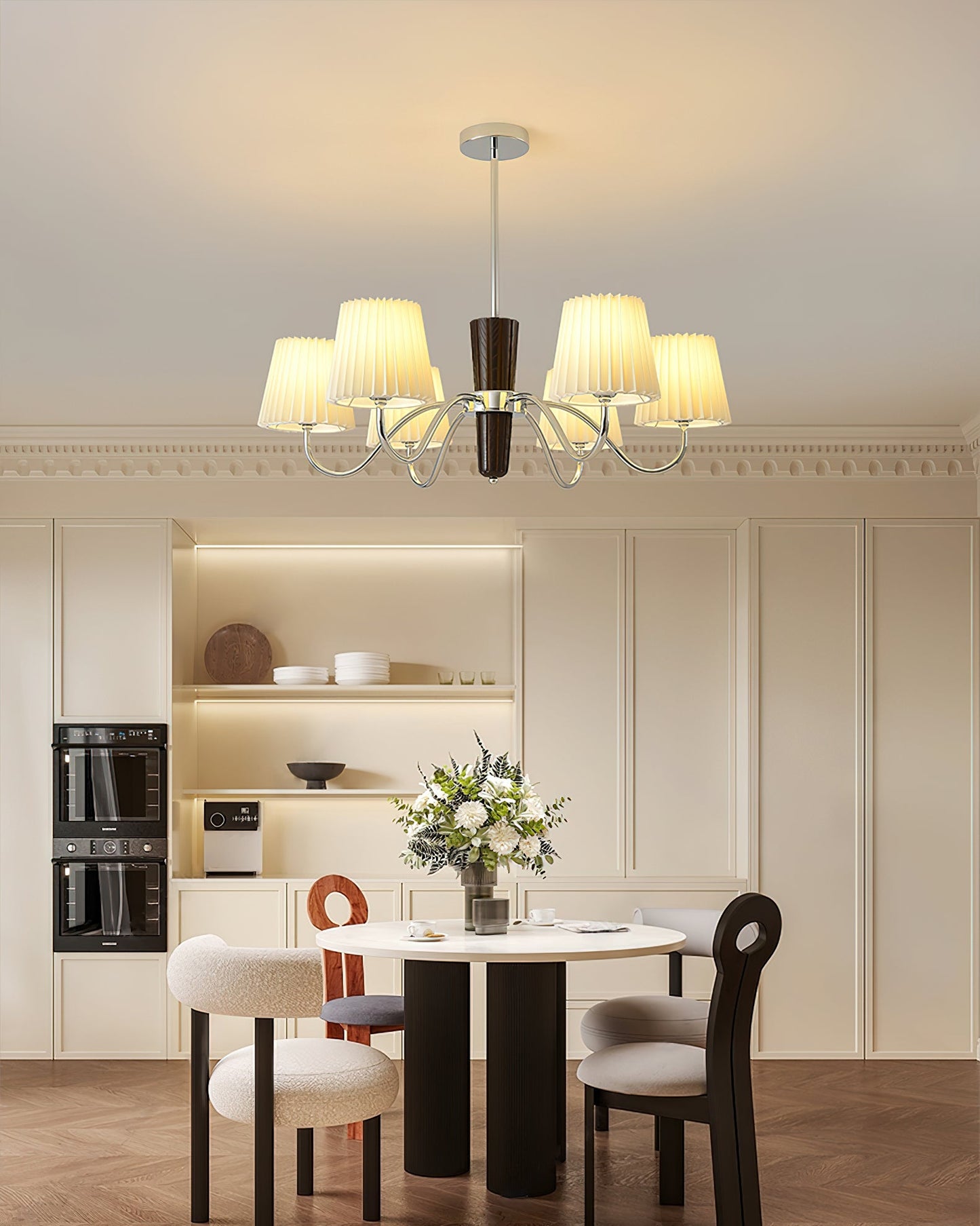 Plisse Chandelier Elegant Lighting Fixture