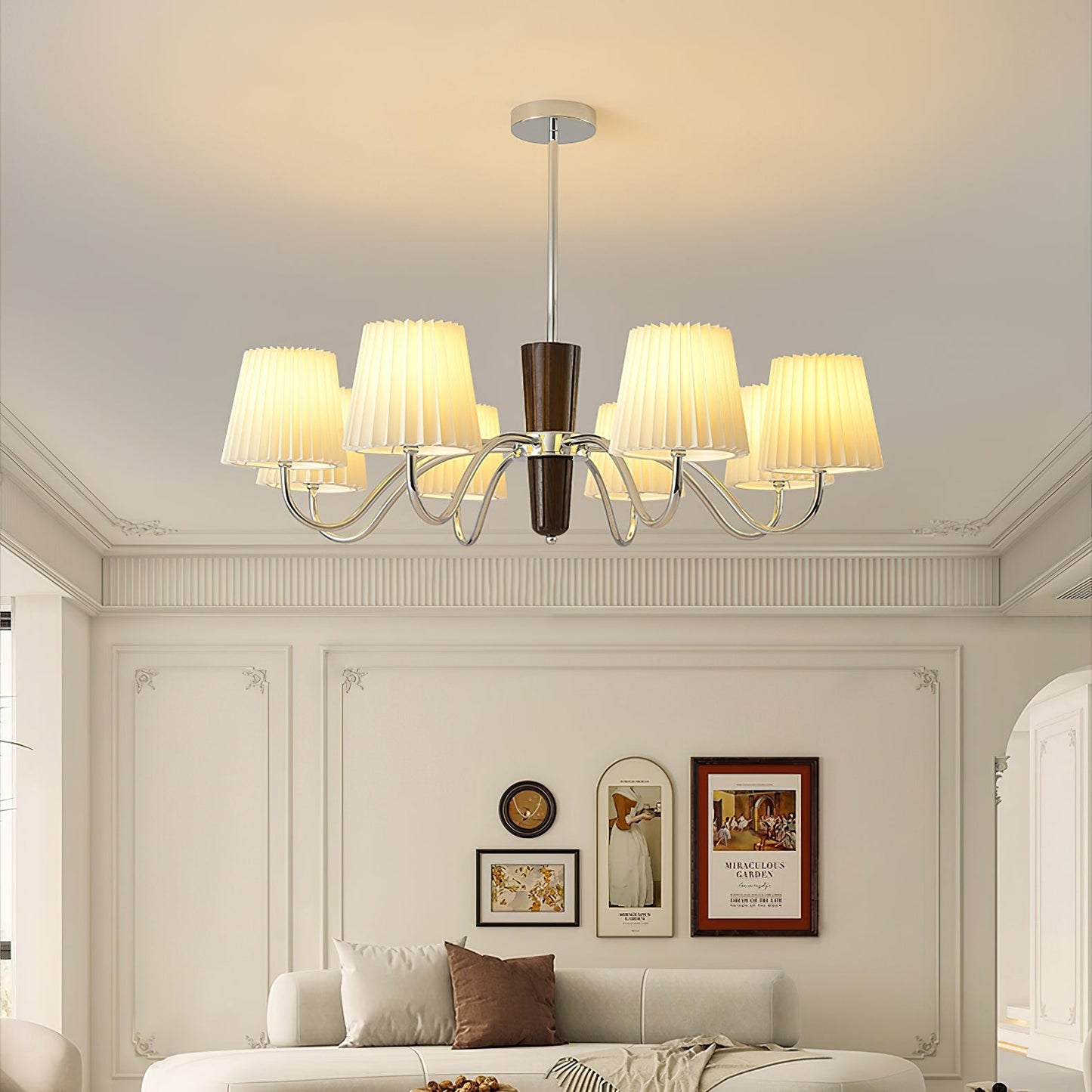 Plisse Chandelier Elegant Lighting Fixture