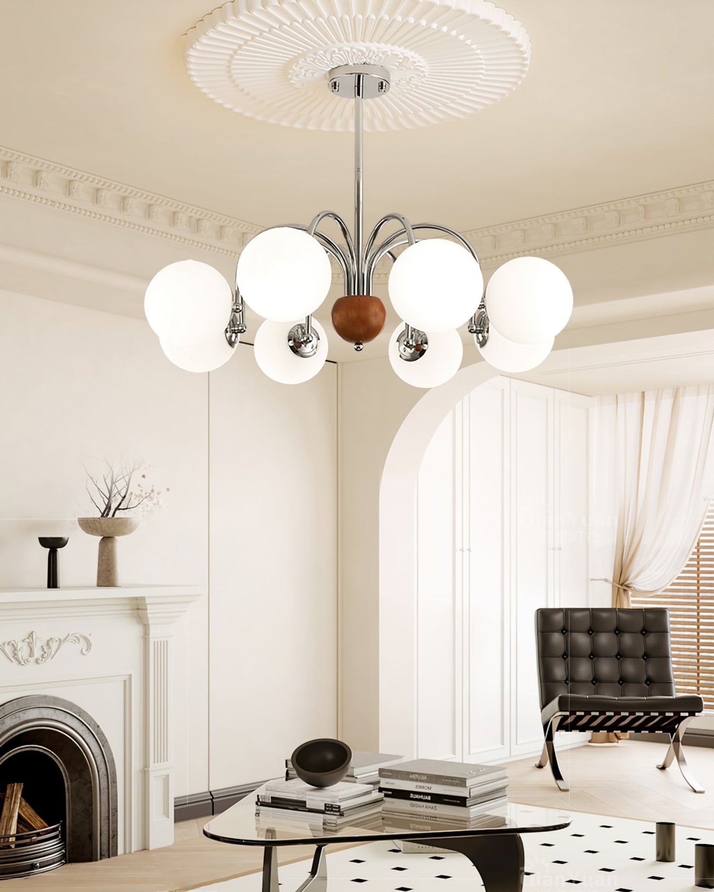 Polpgne Chrome Chandelier