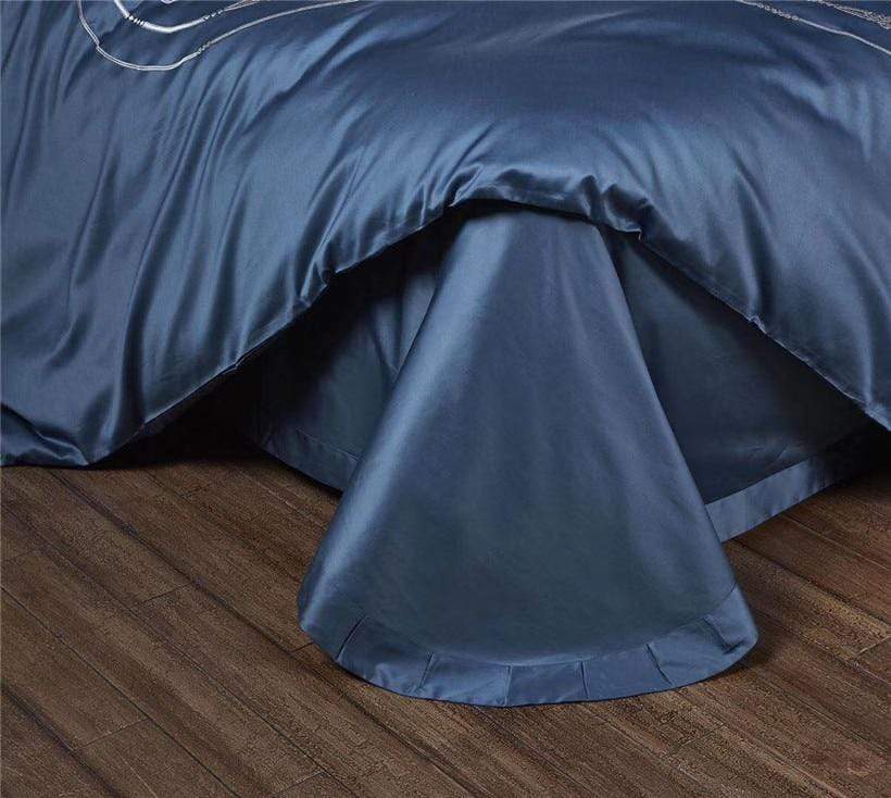 Larkin Duvet Cover Set (Egyptian Cotton) - Nordic Side - bed, bedding, bedroom, duvet