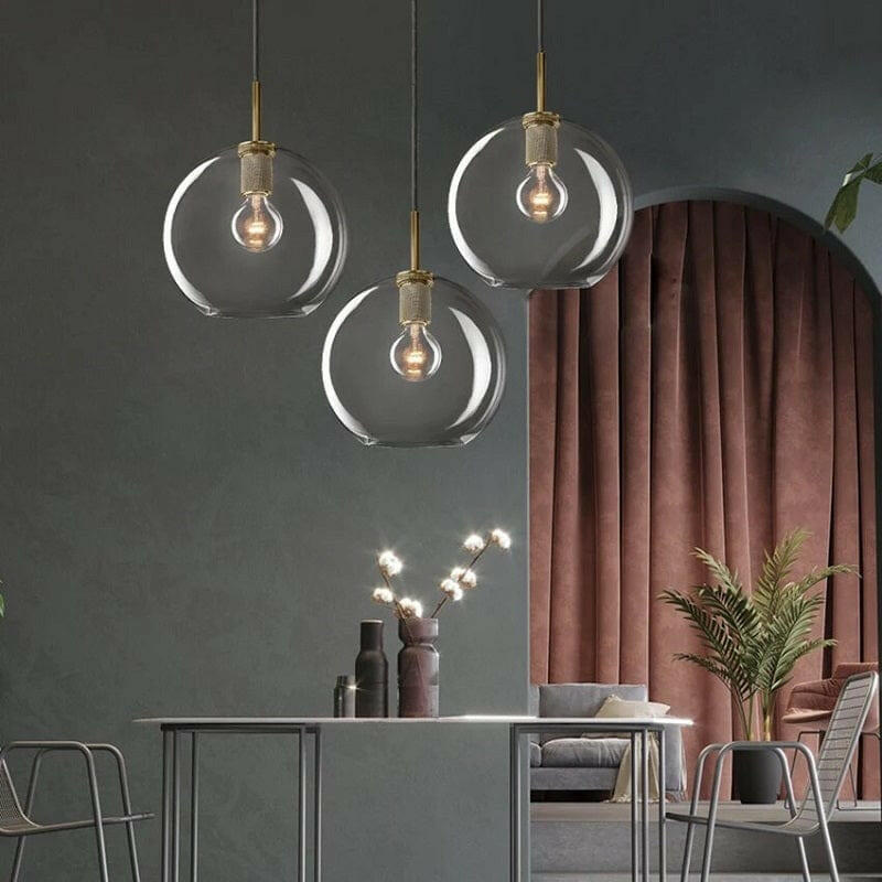 Radiant Elegance Clear Glass Pendant Lamp