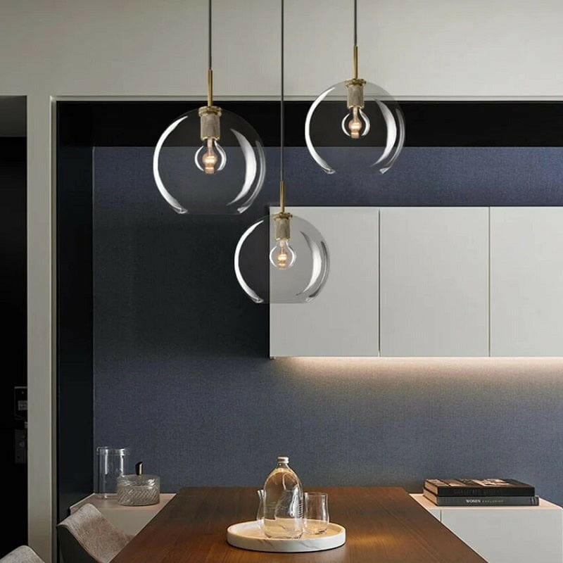 Radiant Elegance Clear Glass Pendant Lamp
