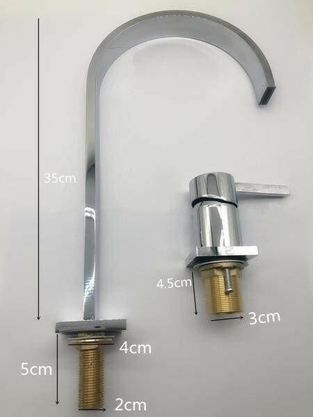 Cassian - Long Tube Two Hole Bathroom Sink Faucet