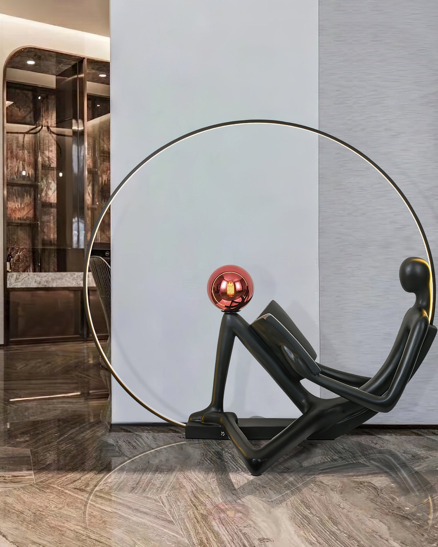 Reader Sculpture Elegant Floor Lamp