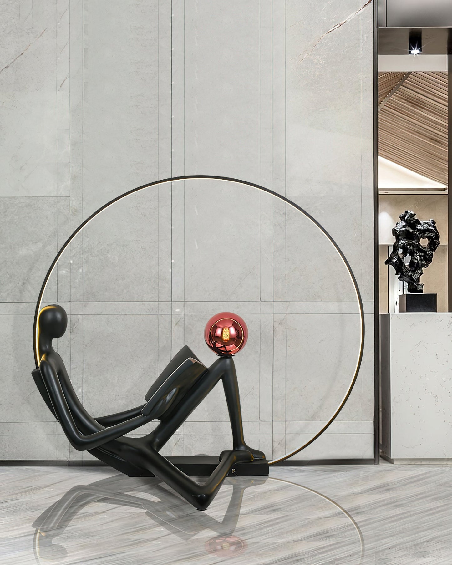 Reader Sculpture Elegant Floor Lamp