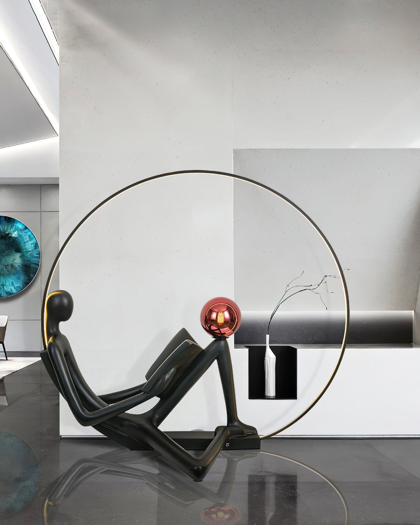 Reader Sculpture Elegant Floor Lamp