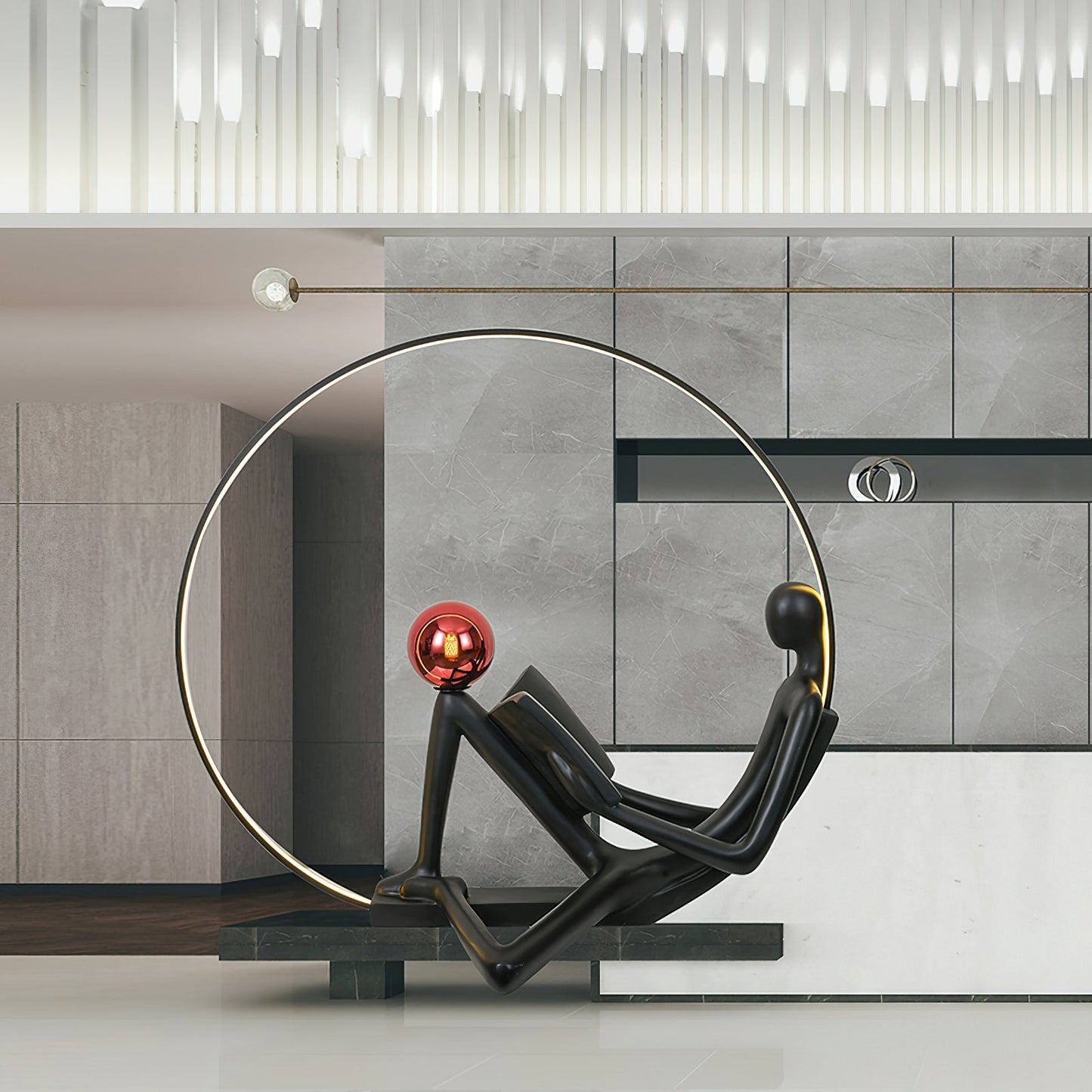 Reader Sculpture Elegant Floor Lamp