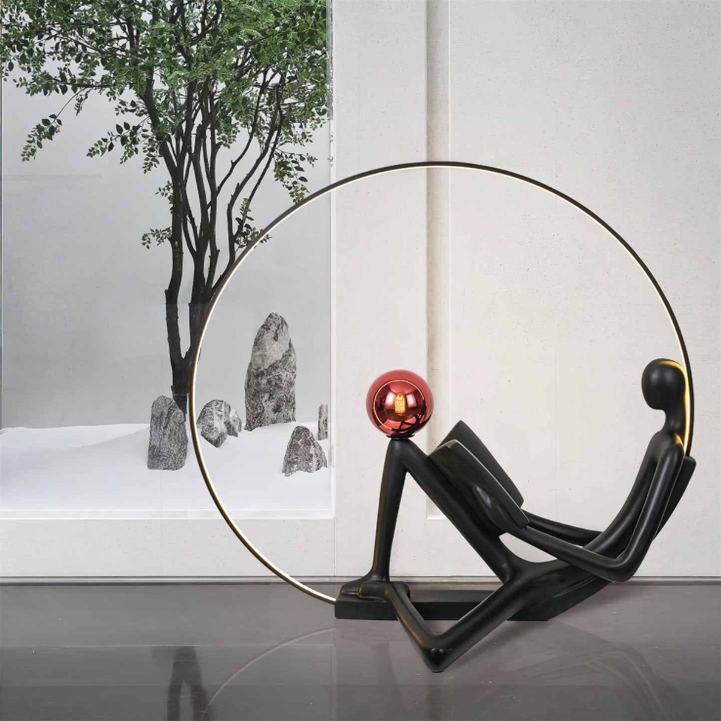 Reader Sculpture Elegant Floor Lamp