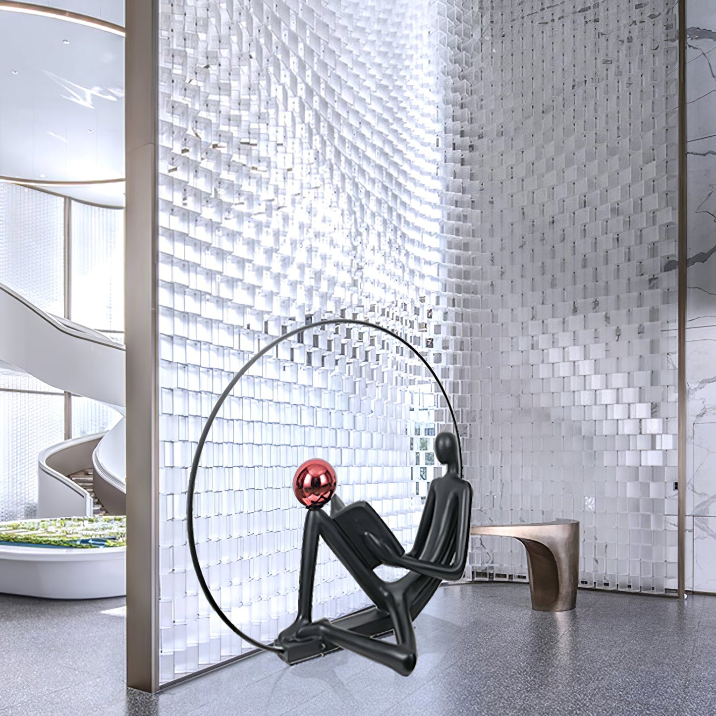 Reader Sculpture Elegant Floor Lamp