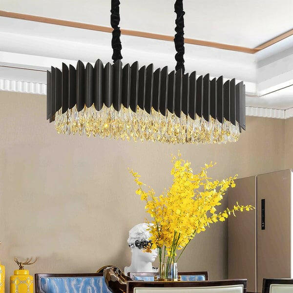 Rectangle Kitchen Island Crystal Chandelier