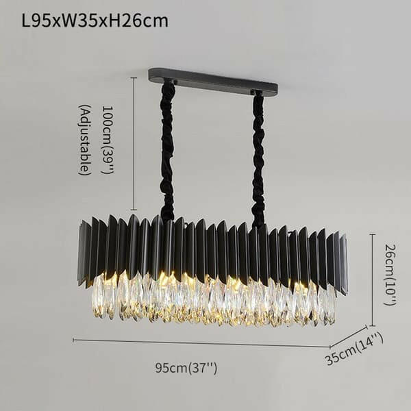 Rectangle Kitchen Island Crystal Chandelier