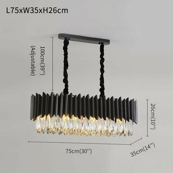 Rectangle Kitchen Island Crystal Chandelier