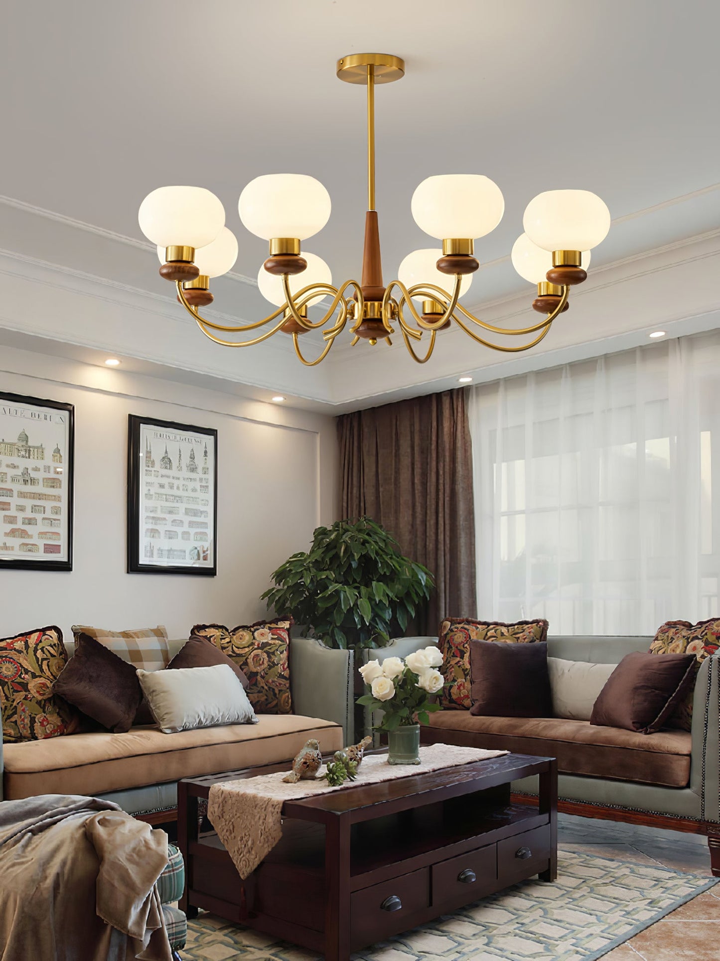 Regency Globe Chandelier Pendant Light