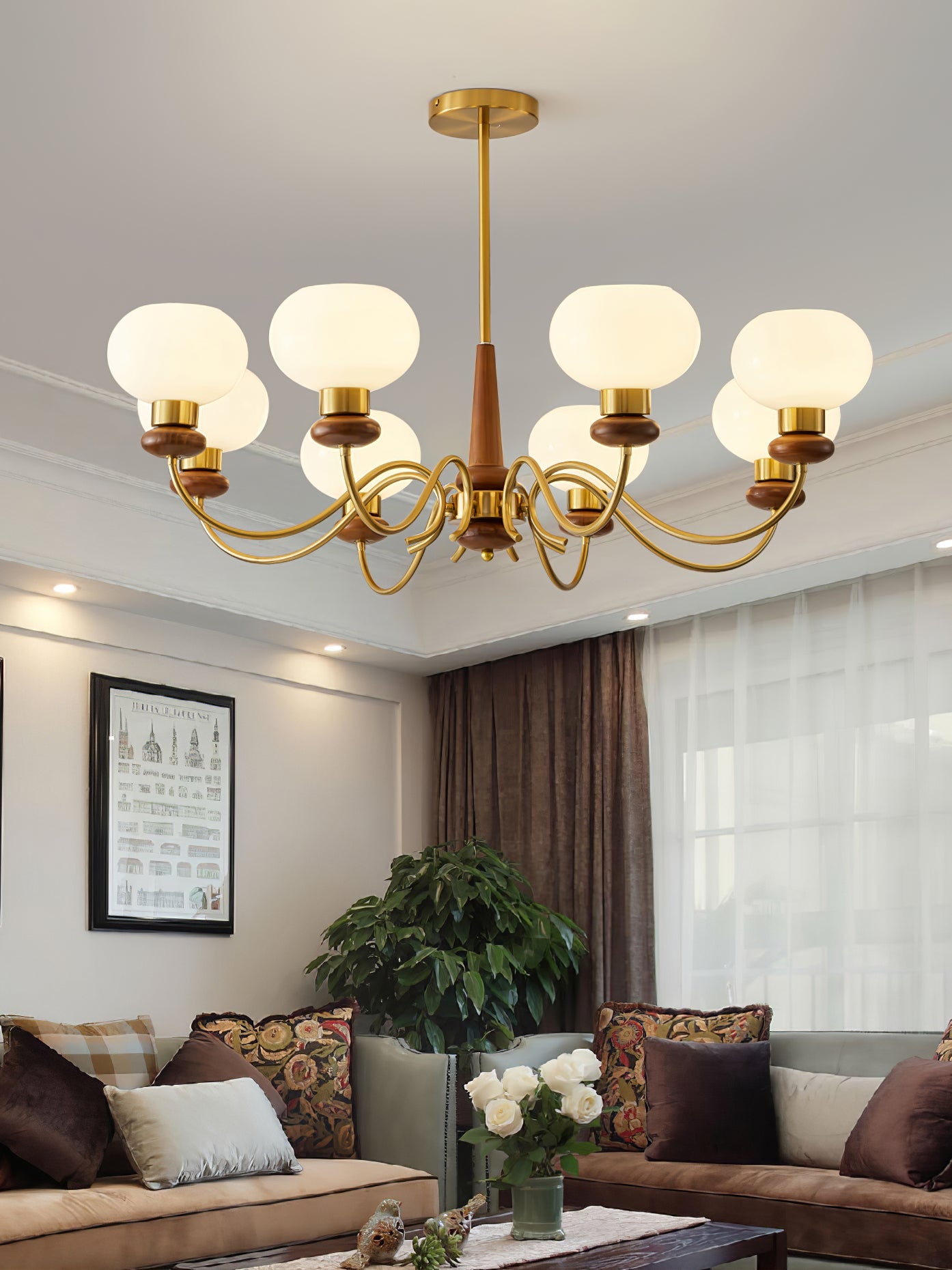Regency Globe Chandelier Pendant Light
