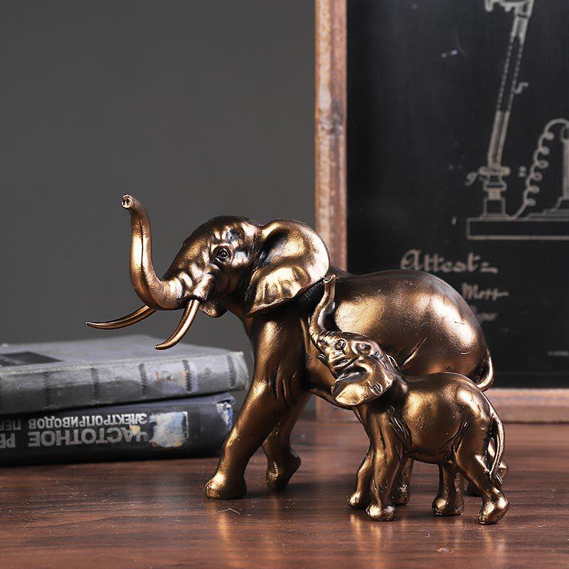 Mother Elegant Elephant Statue for Home Decor