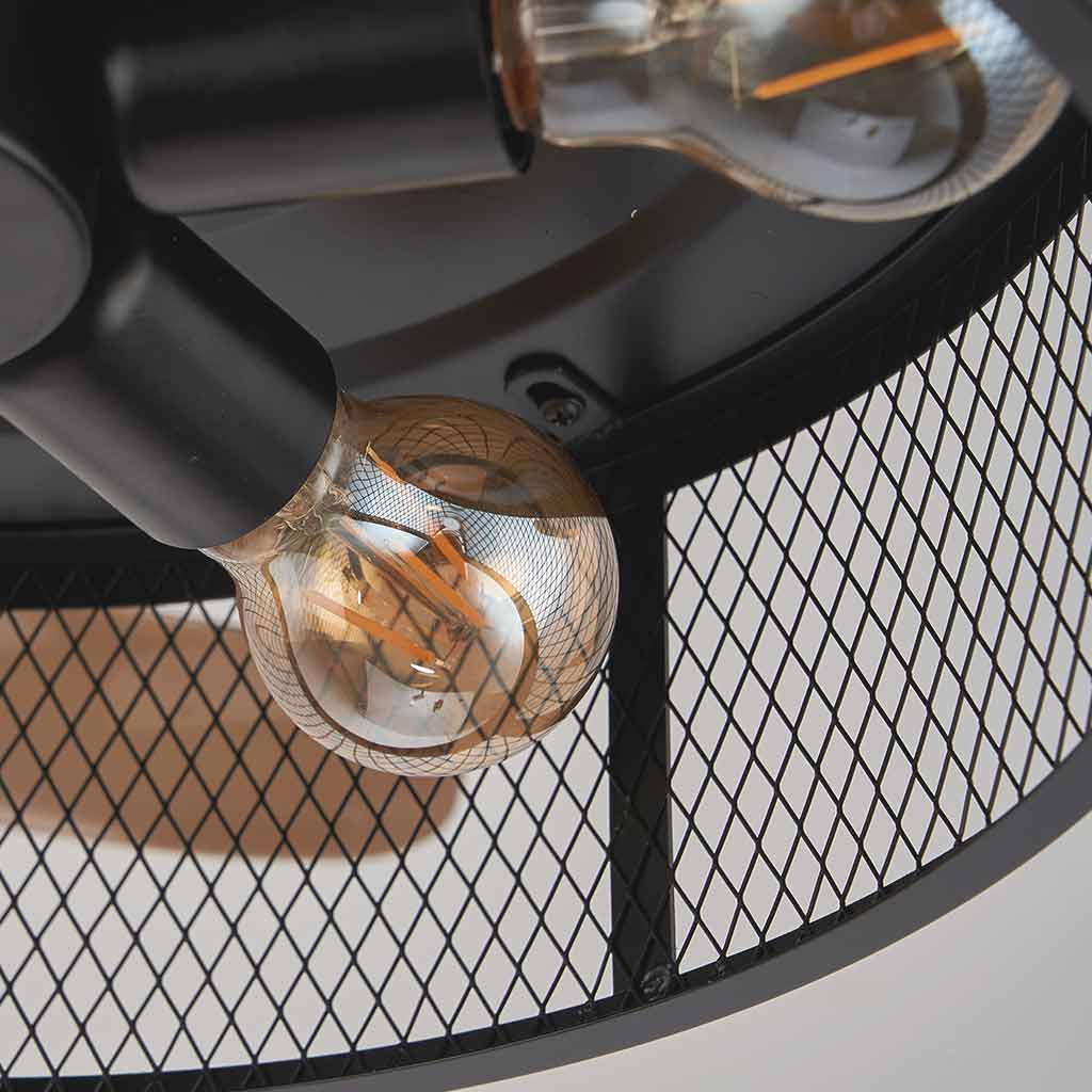 Ceiling Fan Light Cage Fandelier Retro with Retractable Blades, Coffee