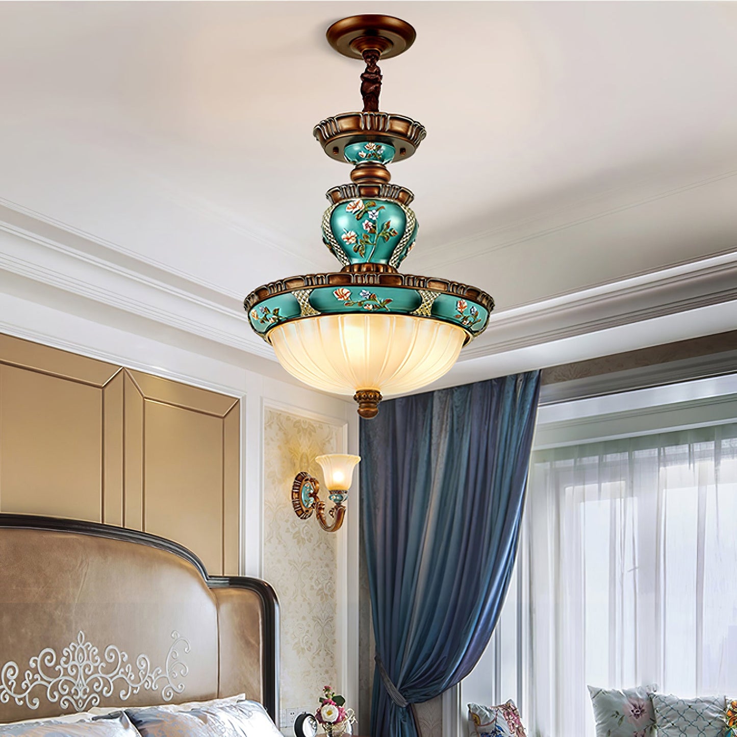 Retro Floral Pendant Light Fixture