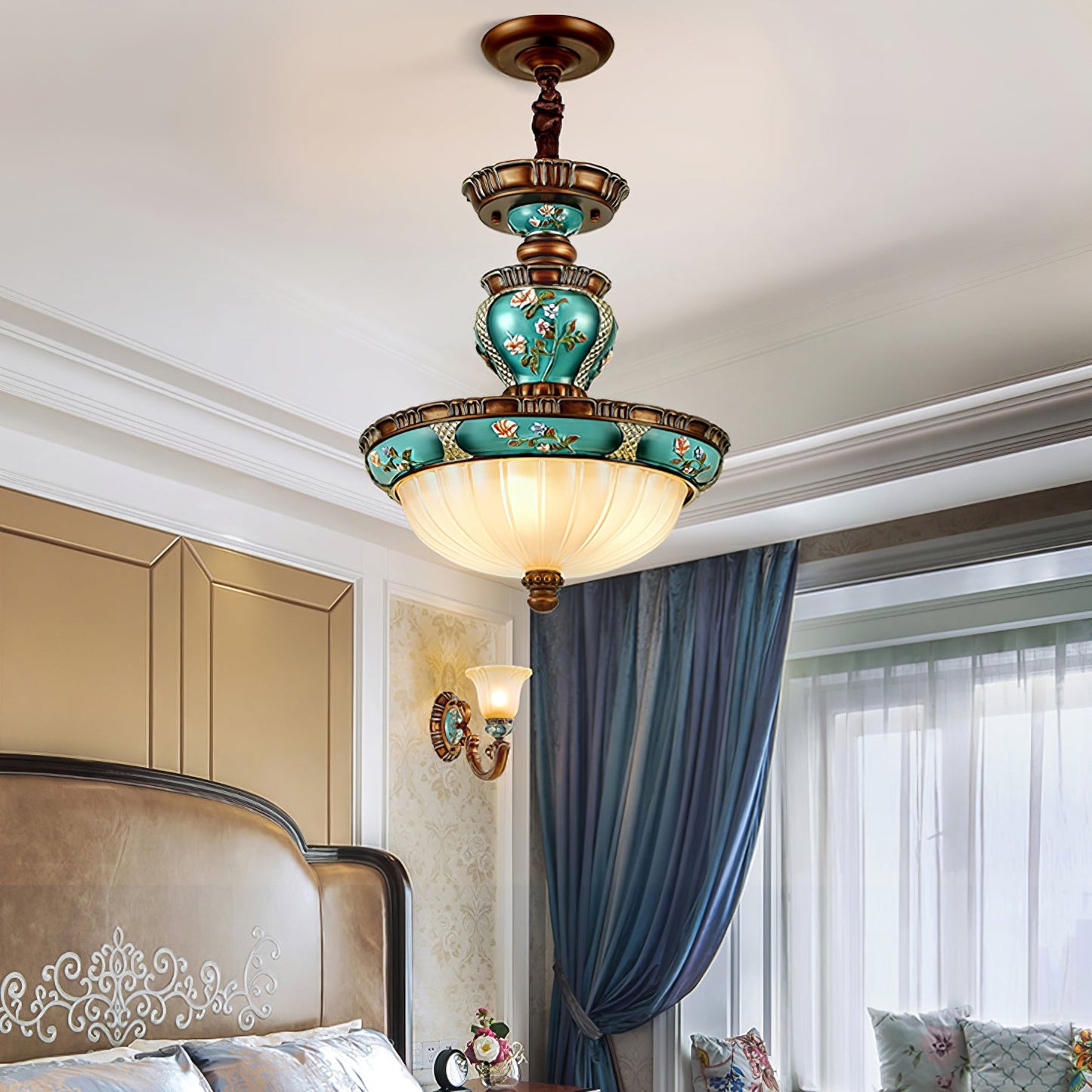 Retro Floral Pendant Light Fixture